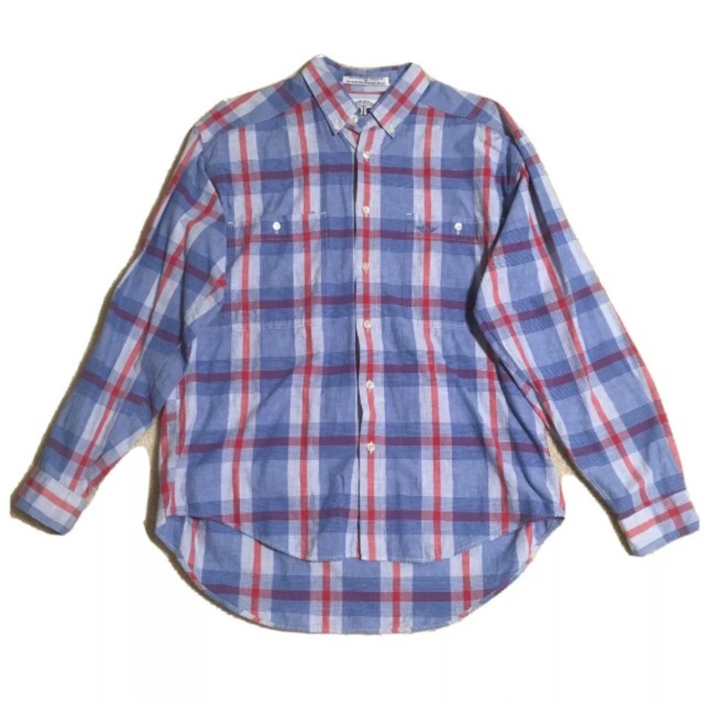 Dockers Long Sleeve Blue Red Button Down Size M